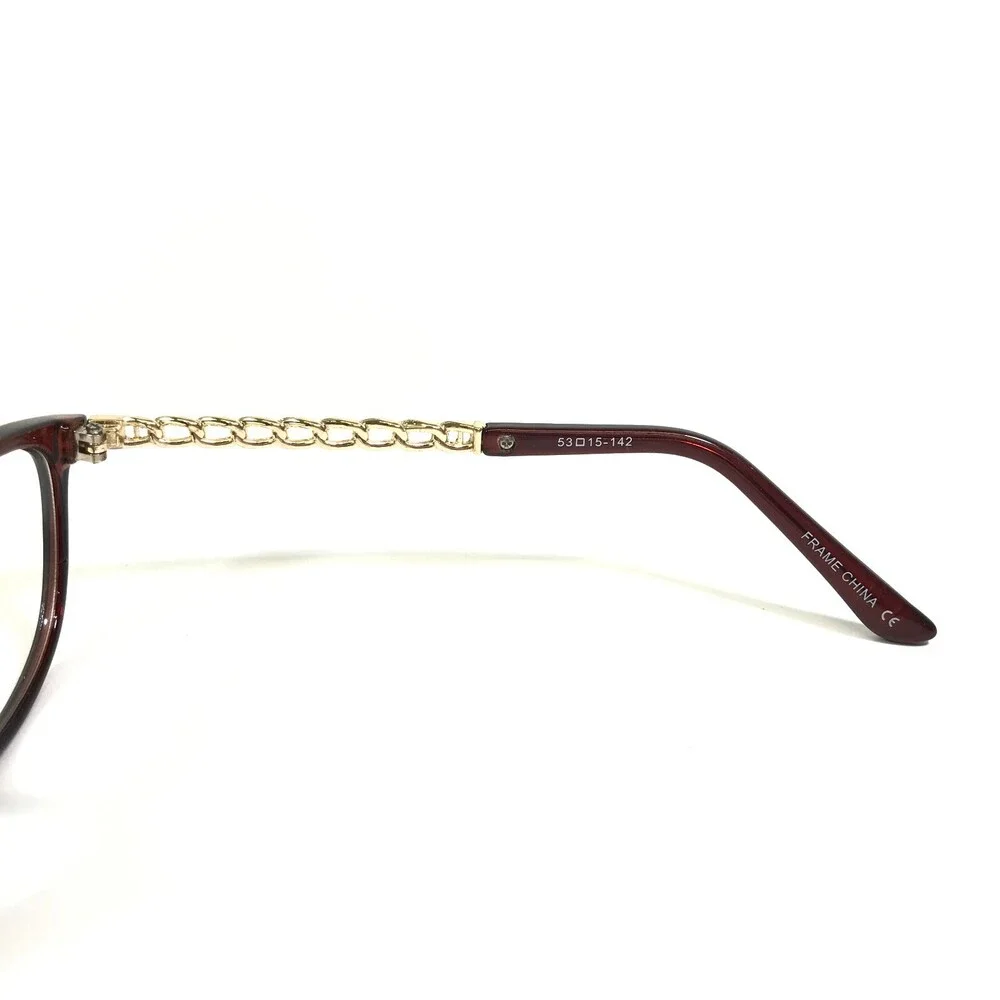 Parade Eyeglasses Frames 2120 BROWN Clear Gold Chains Full Rim 53-15-142